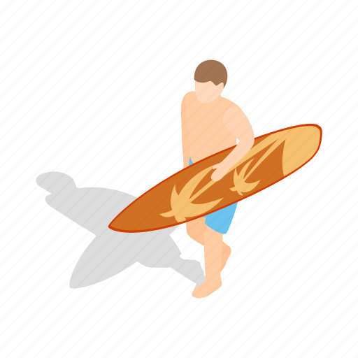 Board, isometric, sea, sport, surf, surfboard, surfer icon - Download on Iconfinder
