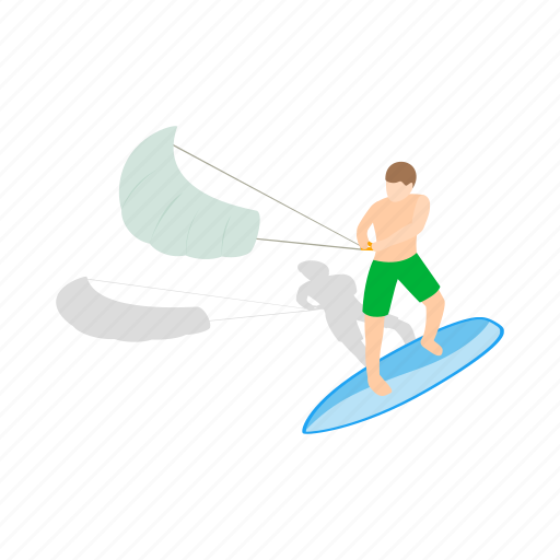 Board, isometric, kite, kitesurfing, surf, surfboard, wind icon - Download on Iconfinder