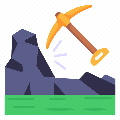 Digging, mining, pickaxe, mining tool, rock mining icon - Download on Iconfinder