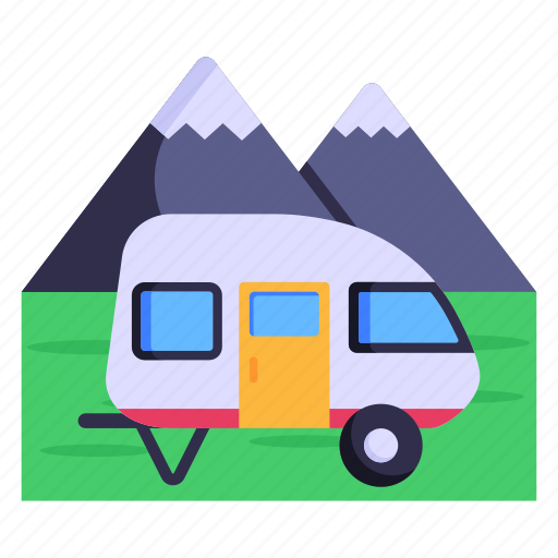 Camper, caravan, mobile home, van, house trailer icon - Download on Iconfinder