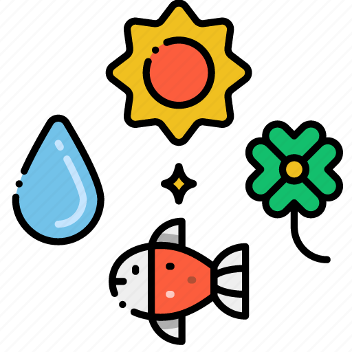 Water, sun, nature, plant, fish, ecology icon - Download on Iconfinder