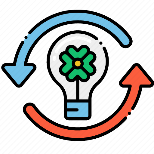 Circular, green, lightbulb, nature, energy, eco icon - Download on Iconfinder
