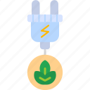 green, energy, electricity, environment, leaf, plug, icon