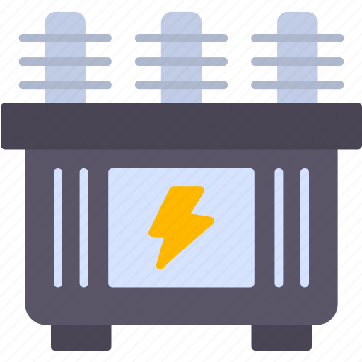 Transformer, electrical, power, substation, voltage, icon icon - Download on Iconfinder