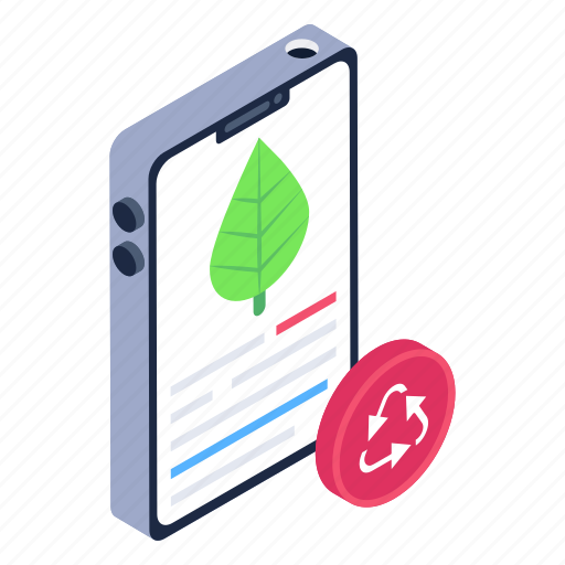Nature app, eco app, mobile recycling, device recycling, recycling equipment icon - Download on Iconfinder