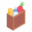 products, grocery, household items, food box, grocery package