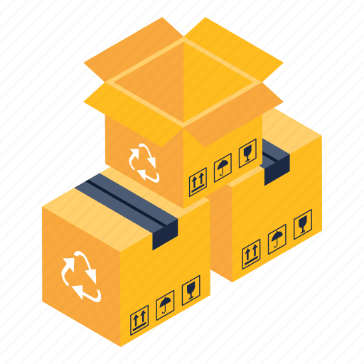 Empty cardboards, empty cartons, empty boxes, delivery boxes, parcels icon - Download on Iconfinder