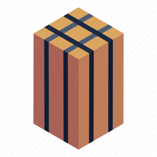 Package, carton, vertical parcel box, cardboard box, wrapped box icon - Download on Iconfinder