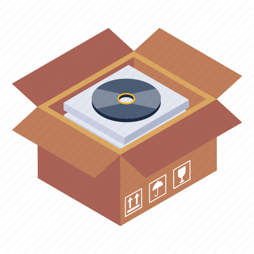Cd package, cd box, cd parcel, compact disk, delivery box icon - Download on Iconfinder