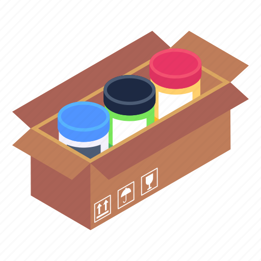 Paint colors, poster paints, poster colors box, stationery, paint jars icon - Download on Iconfinder