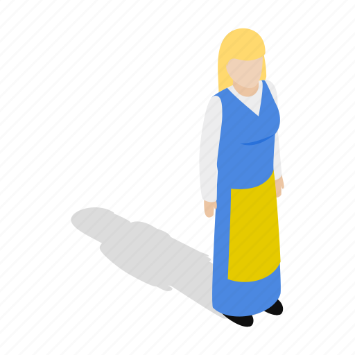 Costume, dress, isometric, national, swedish, traditional, woman icon - Download on Iconfinder