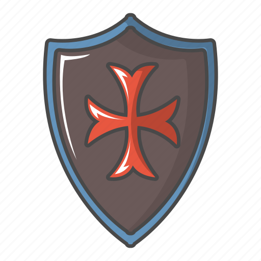 Cartoon, classic, cross, frame, hand, red, shield icon - Download on Iconfinder