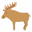 animal, cartoon, deer, elk, horned, logo, object