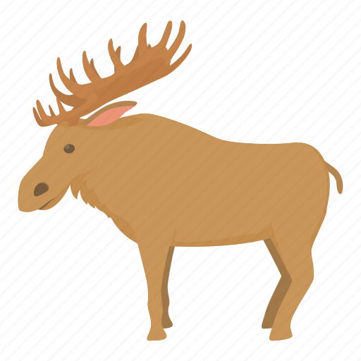 Animal, cartoon, deer, elk, horned, logo, object icon - Download on Iconfinder