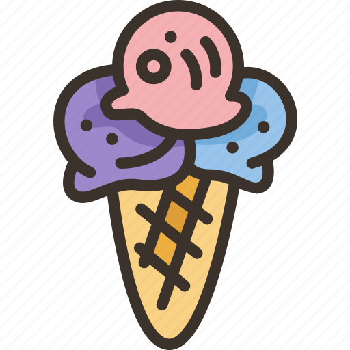 Ice, cream, cone, scoop, snack icon - Download on Iconfinder