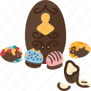 chocolate, eggs, cocoa, dessert, confectionery