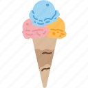 ice, cream, cone, flavor, summer