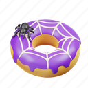 donut, cake, food, dessert, sweet, halloween, spider, scary, spooky