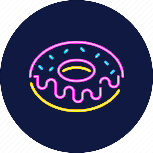 Donut, sweet, dessert, food, neon, cafe, bakery icon - Download on Iconfinder