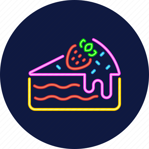 Cheesecake, sweet, dessert, food, neon, cafe, bakery icon - Download on Iconfinder