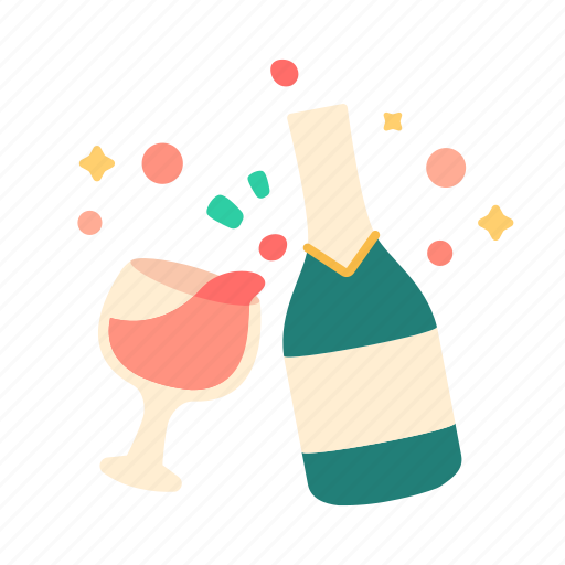 Celebrate, drink, fireworks, glasses, party, wine, beverage icon - Download on Iconfinder