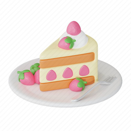 Strawberry cheesecake, sweets, dessert, cake, delicious, pastry, food 3D illustration - Download on Iconfinder
