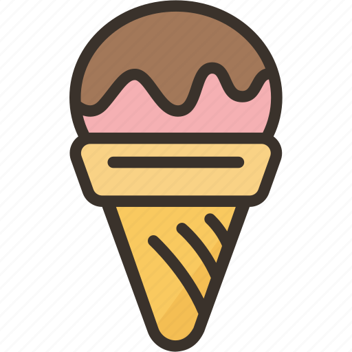 Ice, cream, scoop, cone, tasty icon - Download on Iconfinder