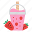 strawberry, smoothie, sweet, drink 