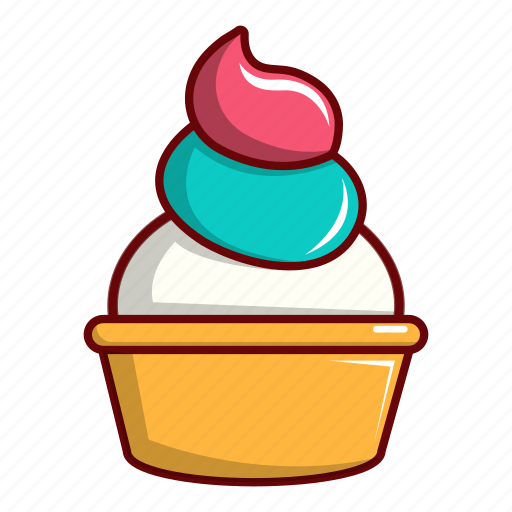 Cake, cartoon, colorful, cream, cupcake, dessert, sweet icon - Download on Iconfinder