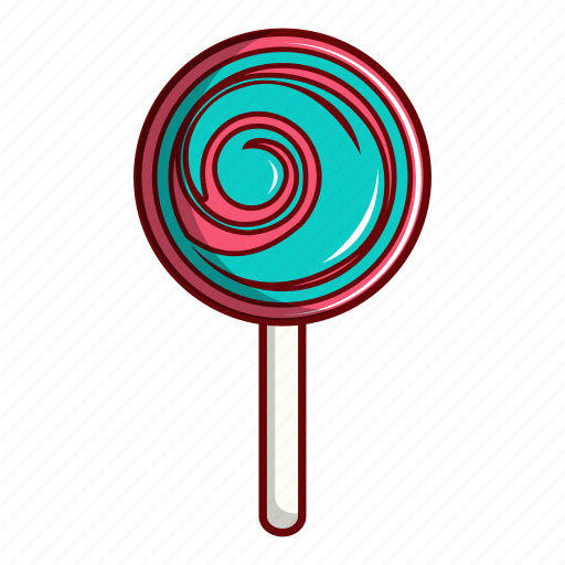 Blue, cartoon, lollipop, object, pink, stick, sweet icon - Download on Iconfinder