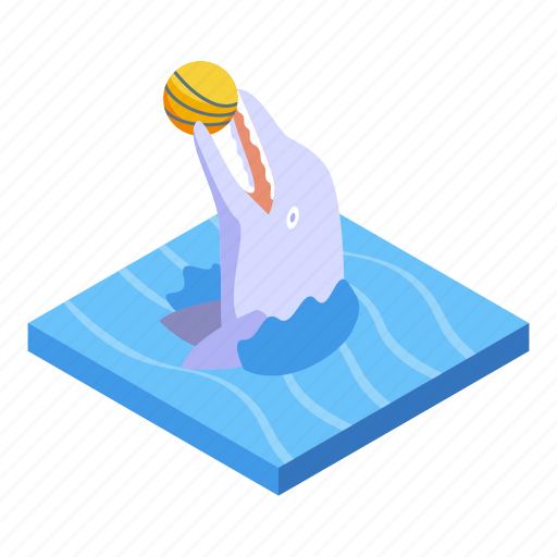 Dolphin, ball, isometric icon - Download on Iconfinder