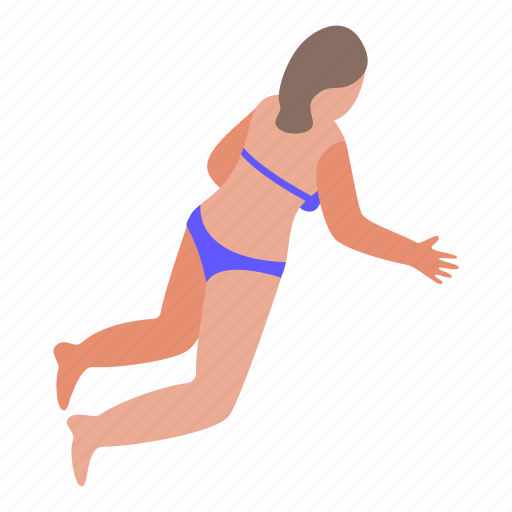 Woman, swimsuit, isometric icon - Download on Iconfinder