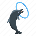 dolphin, ring, isometric