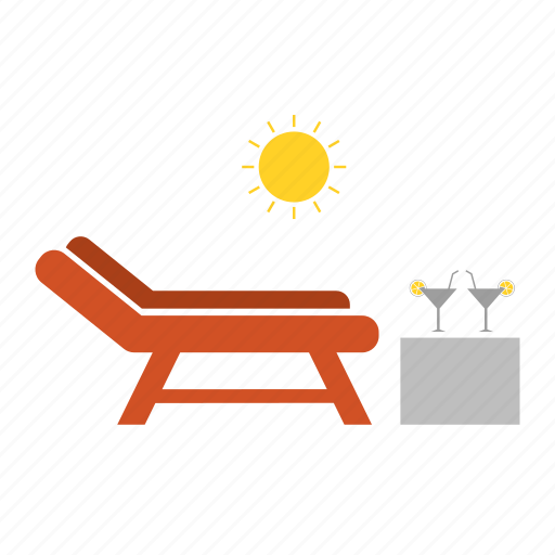Beach, bed, bench, drink, juice, sun, swimming icon - Download on Iconfinder