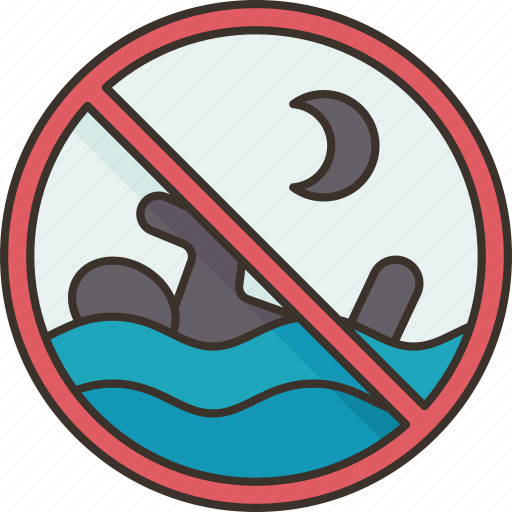 Swimming, night, prohibition, stop, safety icon - Download on Iconfinder