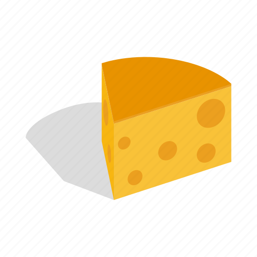 Cheese, dairy, isometric, product, snack, swiss, yellow icon - Download on Iconfinder