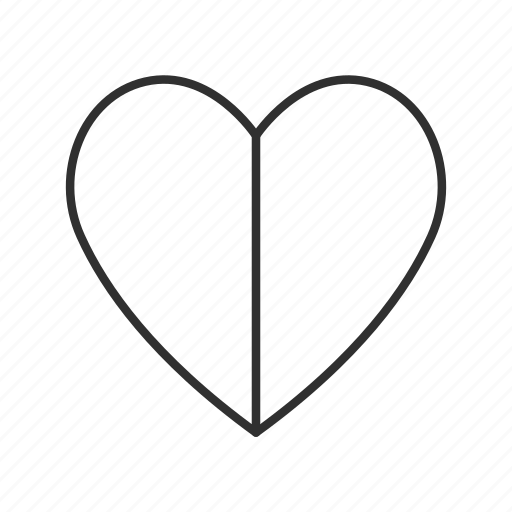 Broken Heart Divided Heart Heart In Half Heart With Line Across Inlove Love Values Icon 2019