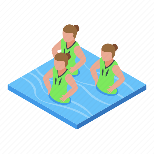 Synchronized, swimming, ballet, isometric icon - Download on Iconfinder