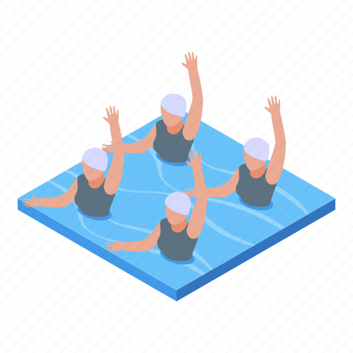 Synchronized, swimming, fitness, isometric icon - Download on Iconfinder