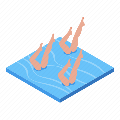 Synchronized, swimming, legs, isometric icon - Download on Iconfinder
