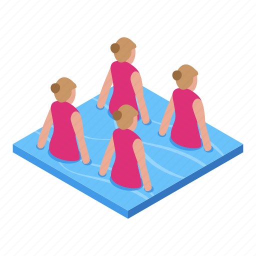 Synchronized, swimming, isometric icon - Download on Iconfinder