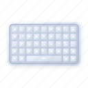 keyboard, white, computer, skeuomorphism, system, device, vector