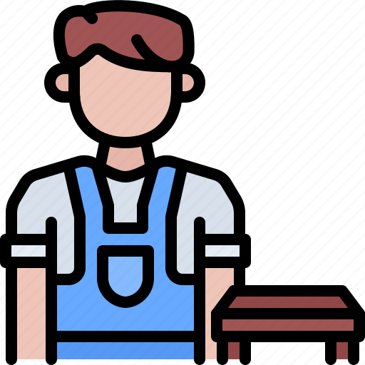 Worker, man, table, furniture, interior, shop icon - Download on Iconfinder