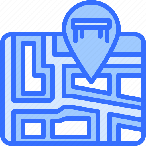 Table, map, pin, location, furniture, interior, shop icon - Download on Iconfinder