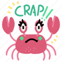 animals, gestures, crap, crab, animal, sticker, character, face, smiley