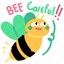 animals, gestures, greeting, bee, careful, be, animal, sticker, character