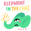 communication, gestures, elephant, in, the, chat, animal, sticker, character 