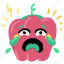food, gestures, cry, crying, pepper, bell, vegetable, sticker, character 