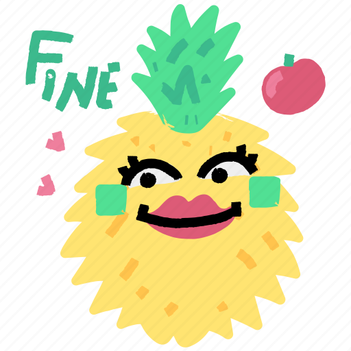 Food, gestures, pineapple, fine, happy, emoticon, sticker sticker - Download on Iconfinder