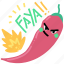 food, gestures, sticker, character, chili, pepper, hot, spicy, faya 